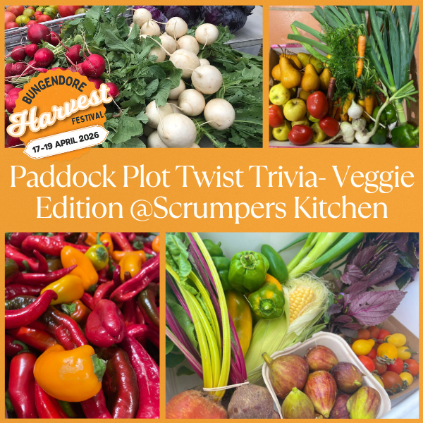 Paddock Plot Twist Trivia – Veggie Edition at Scrumpers Kitchen