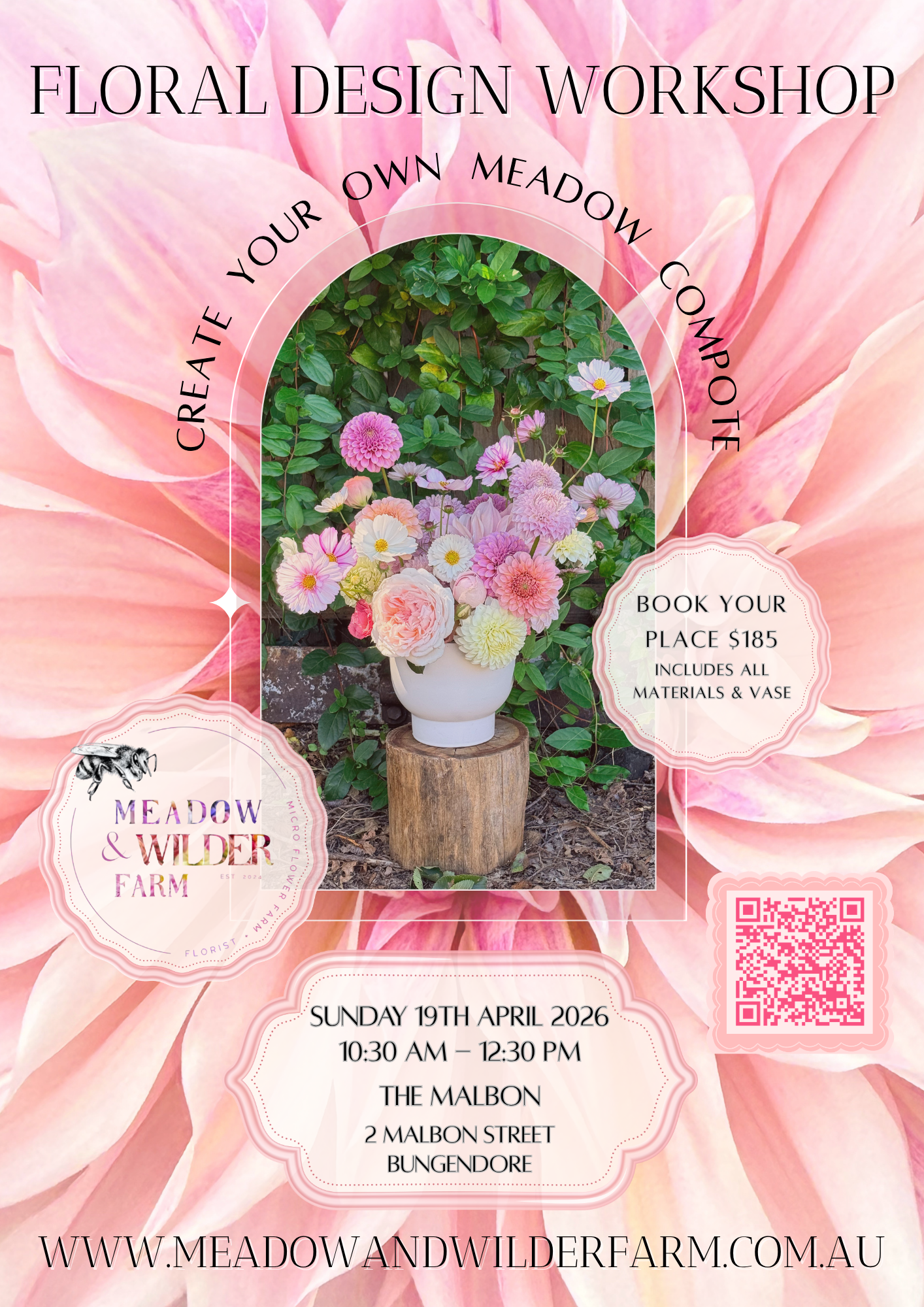 Floral Design Workshop Meadow & Wilder Farm at the Malbon - Image 5